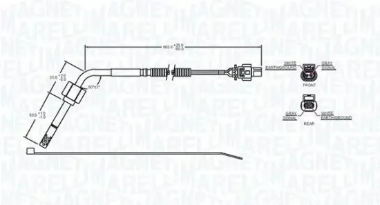 Sensor, Abgastemperatur MAGNETI MARELLI 172000147010 Bild Sensor, Abgastemperatur MAGNETI MARELLI 172000147010