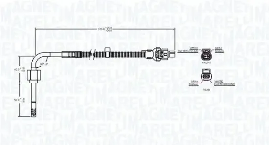 Sensor, Abgastemperatur MAGNETI MARELLI 172000179010 Bild Sensor, Abgastemperatur MAGNETI MARELLI 172000179010