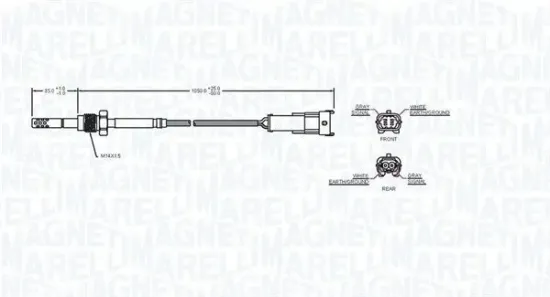 Sensor, Abgastemperatur MAGNETI MARELLI 172000237010 Bild Sensor, Abgastemperatur MAGNETI MARELLI 172000237010