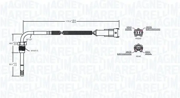 Sensor, Abgastemperatur MAGNETI MARELLI 172000239010 Bild Sensor, Abgastemperatur MAGNETI MARELLI 172000239010