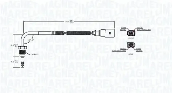 Sensor, Abgastemperatur MAGNETI MARELLI 172000247010 Bild Sensor, Abgastemperatur MAGNETI MARELLI 172000247010