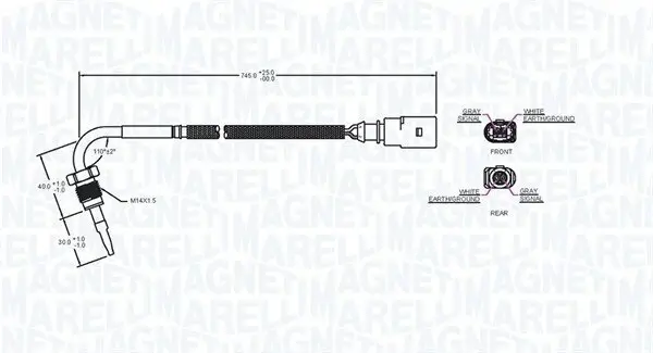 Sensor, Abgastemperatur MAGNETI MARELLI 172000251010 Bild Sensor, Abgastemperatur MAGNETI MARELLI 172000251010