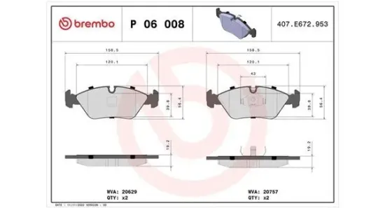 Bremsbelagsatz, Scheibenbremse Vorderachse MAGNETI MARELLI 363700406008 Bild Bremsbelagsatz, Scheibenbremse Vorderachse MAGNETI MARELLI 363700406008