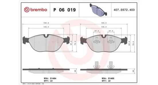 Bremsbelagsatz, Scheibenbremse Vorderachse MAGNETI MARELLI 363700406019 Bild Bremsbelagsatz, Scheibenbremse Vorderachse MAGNETI MARELLI 363700406019