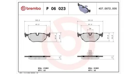 Bremsbelagsatz, Scheibenbremse Hinterachse MAGNETI MARELLI 363700406023 Bild Bremsbelagsatz, Scheibenbremse Hinterachse MAGNETI MARELLI 363700406023