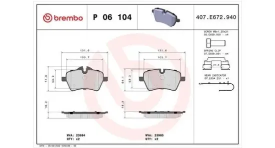 Bremsbelagsatz, Scheibenbremse Vorderachse MAGNETI MARELLI 363700406104 Bild Bremsbelagsatz, Scheibenbremse Vorderachse MAGNETI MARELLI 363700406104