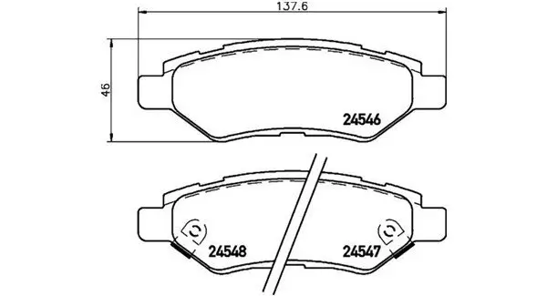 Bremsbelagsatz, Scheibenbremse Hinterachse MAGNETI MARELLI 363700409014