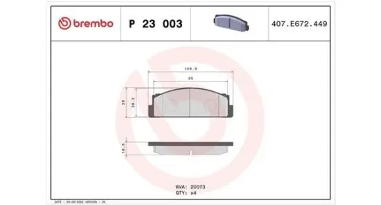 Bremsbelagsatz, Scheibenbremse Vorderachse MAGNETI MARELLI 363700423003 Bild Bremsbelagsatz, Scheibenbremse Vorderachse MAGNETI MARELLI 363700423003