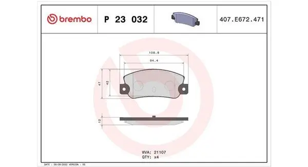 Bremsbelagsatz, Scheibenbremse MAGNETI MARELLI 363700423032 Bild Bremsbelagsatz, Scheibenbremse MAGNETI MARELLI 363700423032