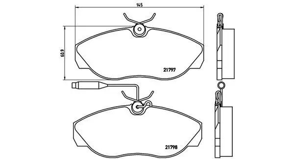 Bremsbelagsatz, Scheibenbremse Vorderachse MAGNETI MARELLI 363700423068