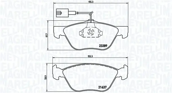 Bremsbelagsatz, Scheibenbremse MAGNETI MARELLI 363700423077