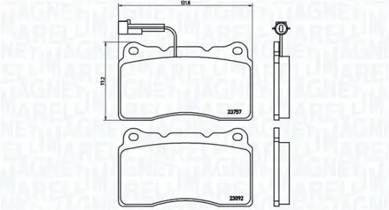 Bremsbelagsatz, Scheibenbremse MAGNETI MARELLI 363700423115 Bild Bremsbelagsatz, Scheibenbremse MAGNETI MARELLI 363700423115