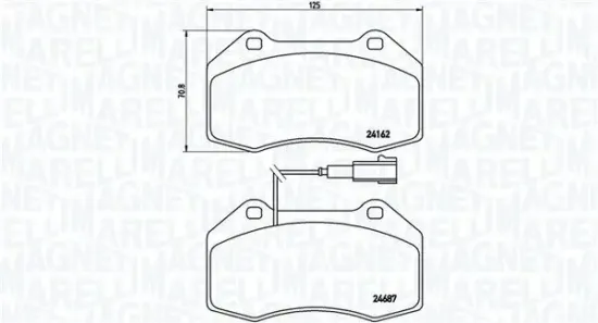 Bremsbelagsatz, Scheibenbremse MAGNETI MARELLI 363700423117 Bild Bremsbelagsatz, Scheibenbremse MAGNETI MARELLI 363700423117