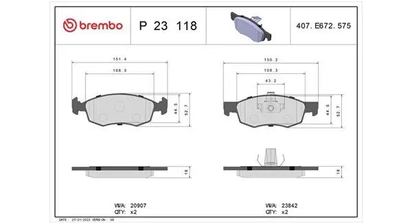 Bremsbelagsatz, Scheibenbremse Vorderachse MAGNETI MARELLI 363700423118