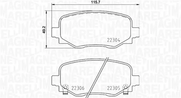 Bremsbelagsatz, Scheibenbremse MAGNETI MARELLI 363700423177