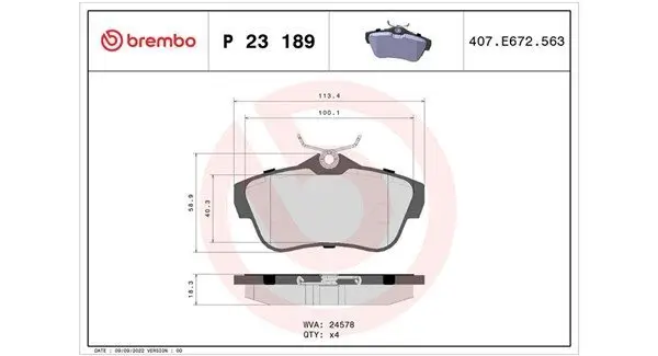 Bremsbelagsatz, Scheibenbremse Hinterachse MAGNETI MARELLI 363700423189