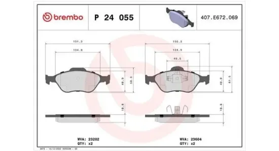 Bremsbelagsatz, Scheibenbremse MAGNETI MARELLI 363700424055 Bild Bremsbelagsatz, Scheibenbremse MAGNETI MARELLI 363700424055