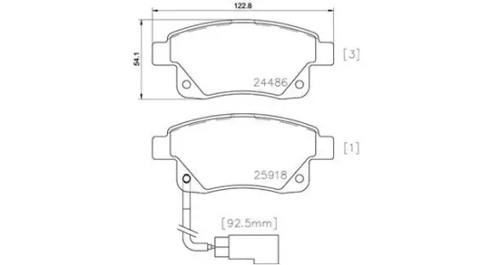 Bremsbelagsatz, Scheibenbremse Hinterachse MAGNETI MARELLI 363700424066 Bild Bremsbelagsatz, Scheibenbremse Hinterachse MAGNETI MARELLI 363700424066