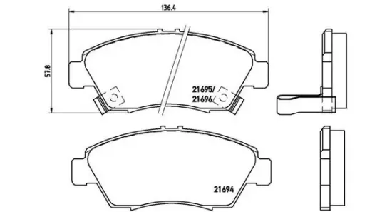 Bremsbelagsatz, Scheibenbremse Vorderachse MAGNETI MARELLI 363700428023 Bild Bremsbelagsatz, Scheibenbremse Vorderachse MAGNETI MARELLI 363700428023