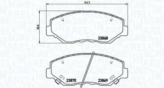 Bremsbelagsatz, Scheibenbremse Vorderachse MAGNETI MARELLI 363700428035 Bild Bremsbelagsatz, Scheibenbremse Vorderachse MAGNETI MARELLI 363700428035