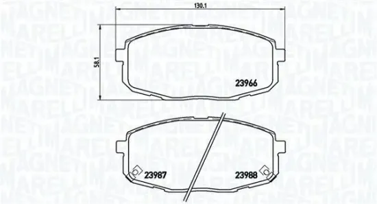 Bremsbelagsatz, Scheibenbremse MAGNETI MARELLI 363700430034 Bild Bremsbelagsatz, Scheibenbremse MAGNETI MARELLI 363700430034