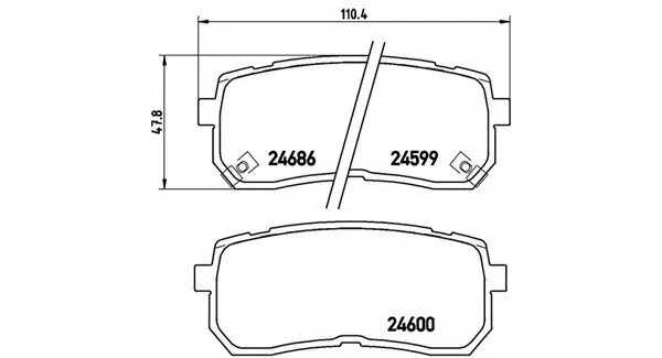 Bremsbelagsatz, Scheibenbremse Hinterachse MAGNETI MARELLI 363700430035