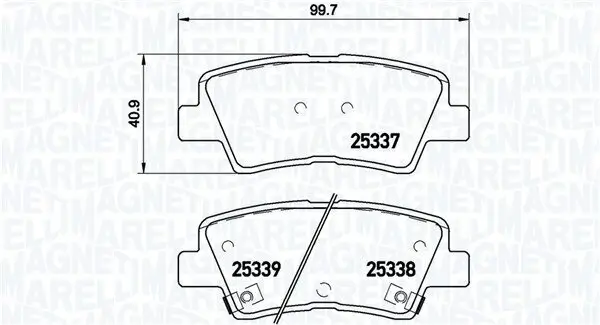 Bremsbelagsatz, Scheibenbremse MAGNETI MARELLI 363700430067