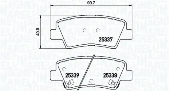 Bremsbelagsatz, Scheibenbremse MAGNETI MARELLI 363700430067 Bild Bremsbelagsatz, Scheibenbremse MAGNETI MARELLI 363700430067