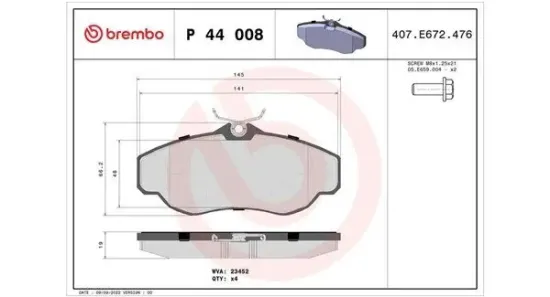 Bremsbelagsatz, Scheibenbremse Vorderachse MAGNETI MARELLI 363700444008 Bild Bremsbelagsatz, Scheibenbremse Vorderachse MAGNETI MARELLI 363700444008