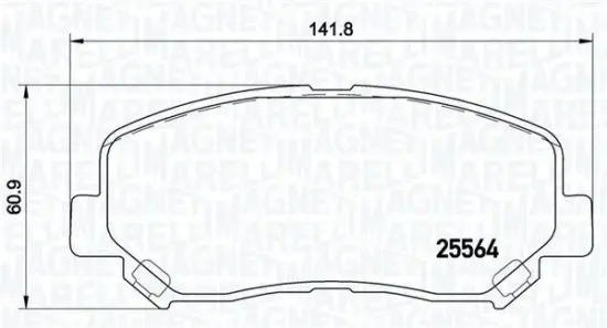 Bremsbelagsatz, Scheibenbremse Vorderachse MAGNETI MARELLI 363700449045 Bild Bremsbelagsatz, Scheibenbremse Vorderachse MAGNETI MARELLI 363700449045