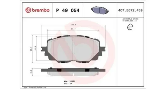 Bremsbelagsatz, Scheibenbremse Vorderachse MAGNETI MARELLI 363700449054 Bild Bremsbelagsatz, Scheibenbremse Vorderachse MAGNETI MARELLI 363700449054