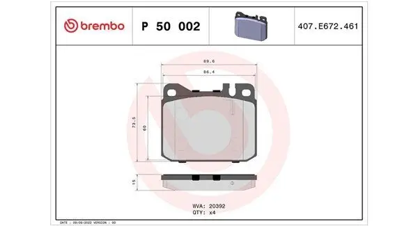 Bremsbelagsatz, Scheibenbremse Vorderachse MAGNETI MARELLI 363700450002