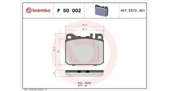 Bremsbelagsatz, Scheibenbremse Vorderachse MAGNETI MARELLI 363700450002 Bild Bremsbelagsatz, Scheibenbremse Vorderachse MAGNETI MARELLI 363700450002