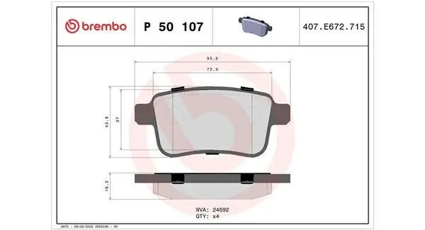 Bremsbelagsatz, Scheibenbremse MAGNETI MARELLI 363700450107