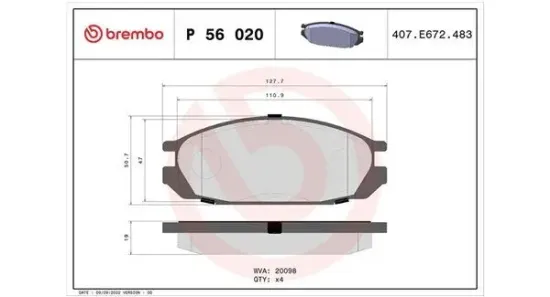 Bremsbelagsatz, Scheibenbremse MAGNETI MARELLI 363700456020 Bild Bremsbelagsatz, Scheibenbremse MAGNETI MARELLI 363700456020