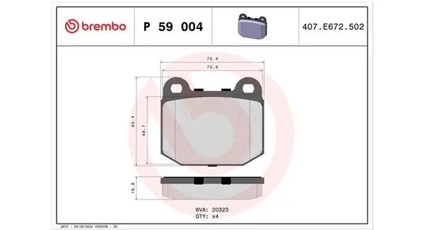 Bremsbelagsatz, Scheibenbremse MAGNETI MARELLI 363700459004