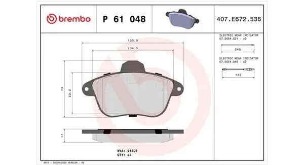 Bremsbelagsatz, Scheibenbremse MAGNETI MARELLI 363700461048 Bild Bremsbelagsatz, Scheibenbremse MAGNETI MARELLI 363700461048