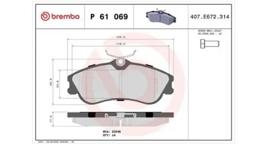 Bremsbelagsatz, Scheibenbremse MAGNETI MARELLI 363700461069 Bild Bremsbelagsatz, Scheibenbremse MAGNETI MARELLI 363700461069