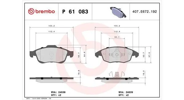 Bremsbelagsatz, Scheibenbremse Vorderachse MAGNETI MARELLI 363700461083