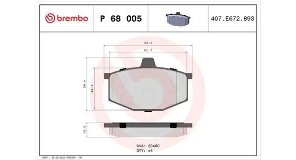 Bremsbelagsatz, Scheibenbremse MAGNETI MARELLI 363700468005