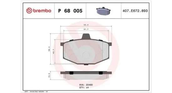 Bremsbelagsatz, Scheibenbremse MAGNETI MARELLI 363700468005 Bild Bremsbelagsatz, Scheibenbremse MAGNETI MARELLI 363700468005