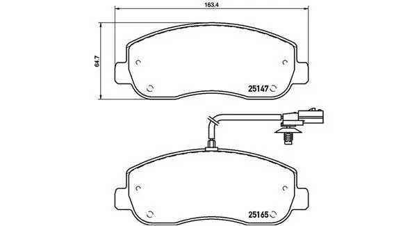 Bremsbelagsatz, Scheibenbremse Vorderachse MAGNETI MARELLI 363700468062