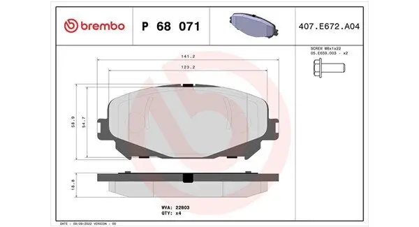 Bremsbelagsatz, Scheibenbremse Vorderachse MAGNETI MARELLI 363700468071
