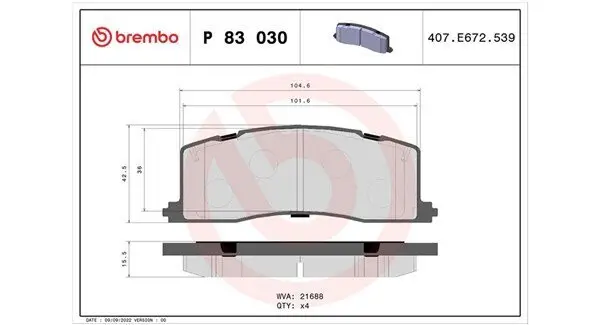 Bremsbelagsatz, Scheibenbremse MAGNETI MARELLI 363700483030