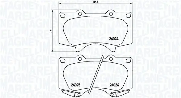 Bremsbelagsatz, Scheibenbremse MAGNETI MARELLI 363700483066 Bild Bremsbelagsatz, Scheibenbremse MAGNETI MARELLI 363700483066