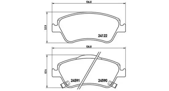 Bremsbelagsatz, Scheibenbremse Vorderachse MAGNETI MARELLI 363700483079 Bild Bremsbelagsatz, Scheibenbremse Vorderachse MAGNETI MARELLI 363700483079