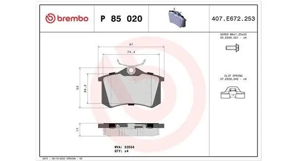 Bremsbelagsatz, Scheibenbremse MAGNETI MARELLI 363700485020