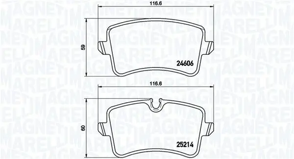 Bremsbelagsatz, Scheibenbremse MAGNETI MARELLI 363700485118