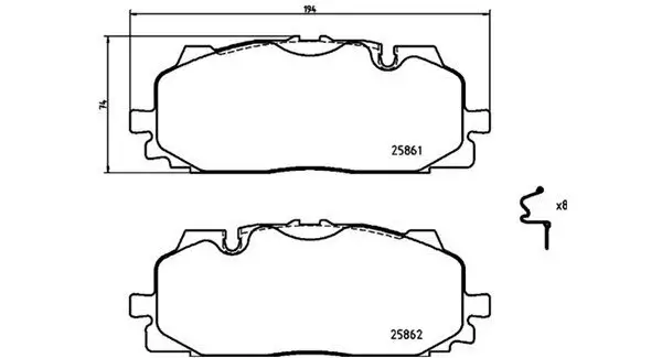 Bremsbelagsatz, Scheibenbremse Vorderachse MAGNETI MARELLI 363916060672