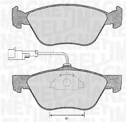 Bremsbelagsatz, Scheibenbremse MAGNETI MARELLI 363916060118 Bild Bremsbelagsatz, Scheibenbremse MAGNETI MARELLI 363916060118